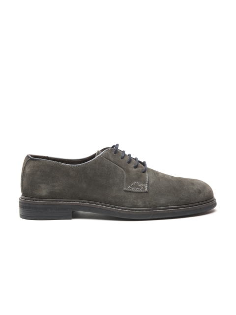 

MANGO MAN Men Grey Leather Derbys