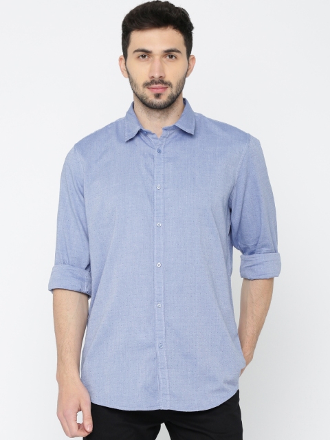 

Splash Men Blue Slim Fit Self Design Casual Shirt