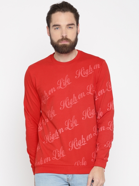 

Splash Men Red Printed Sweatshirt