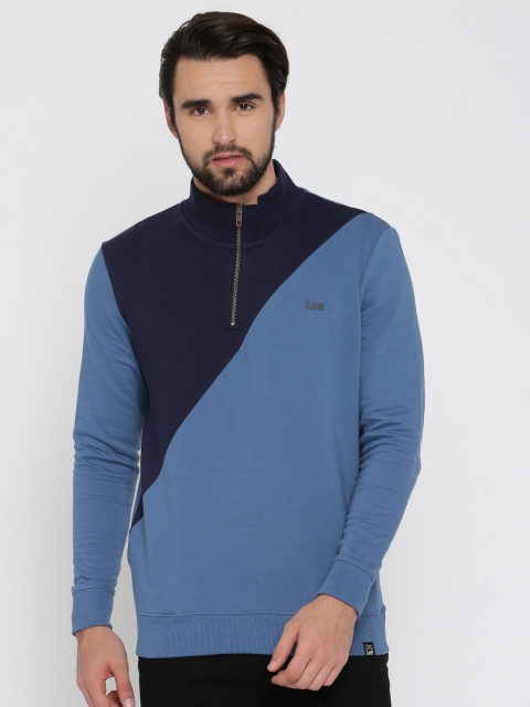 

Lee Men Blue Colourblocked Sweatshirt
