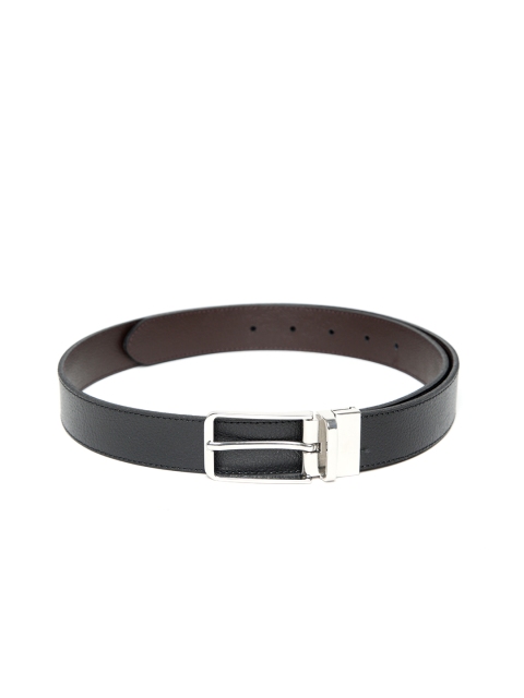 

MANGO MAN Men Black & Brown Textured Reversible Leather Belt