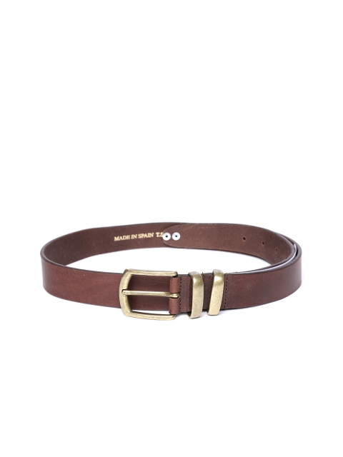 

MANGO MAN Men Brown Leather Solid Belt