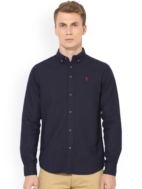 

Red Tape Men Blue Comfort Regular Fit Self Design Casual Shirt