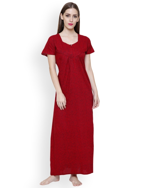 

Secret Wish Red Printed Maxi Nightdress NT-E80-413