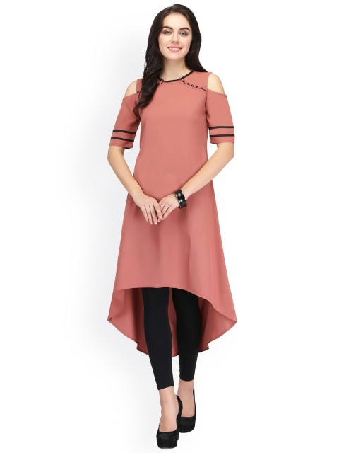 

Ojjasvi Women Pink Solid A-Line Kurta