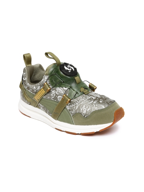 

Puma Women Olive Green Disc NC Swirl Wns Slip-On Sneakers