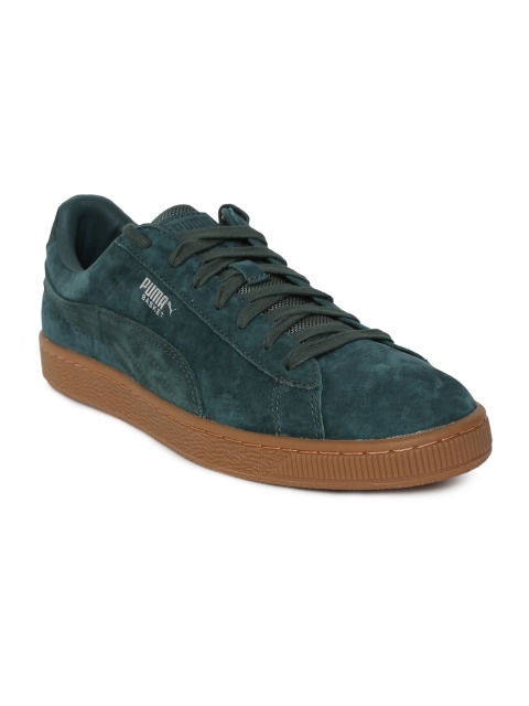 

Puma Unisex Green Basket Classic Weatherproof Taffy Suede Sneakers