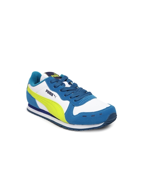 

Puma Unisex Blue & White Colourblocked Cabana Racer SL Sneakers