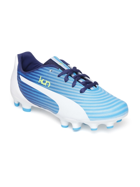 

Puma Kids Blue & White Kun 16 FG Striped Football Shoes