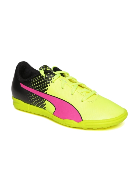 

Puma Kids Fluorescent Green & Black Football evoSPEED 5.5 TT Sports Shoes