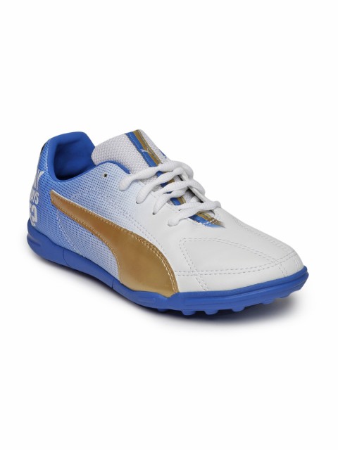 

Puma Kids White & Blue MB 9 TT Football Shoes
