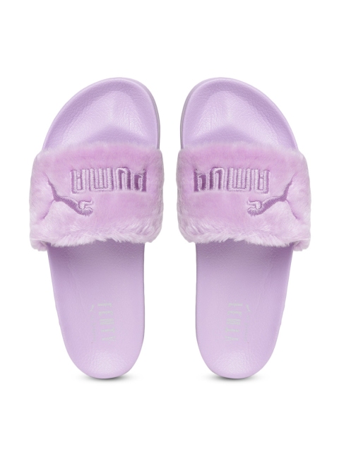 

Puma Unisex Lavender Faux Fur Slide Slip-On Flip-Flops