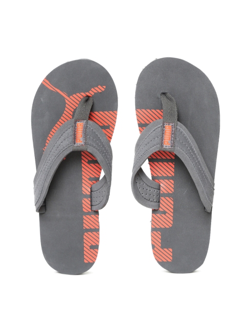 

Puma Unisex Grey & Red Rapid IDP Printed Thong Flip-Flops