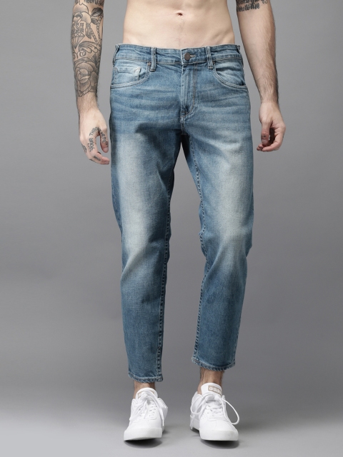 

Moda Rapido Men Blue Slim Tapered Fit Cropped Mid-Rise Clean Look Stretchable Jeans