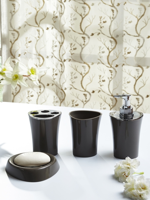 

OBSESSIONS Set Of 4 Grey Solid Bath Accessories