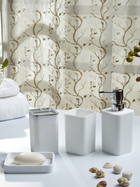 

OBSESSIONS Set Of 4 White Solid Bath Accessories