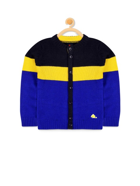 

Cherry Crumble Unisex Blue & Black Colourblocked Front-Open