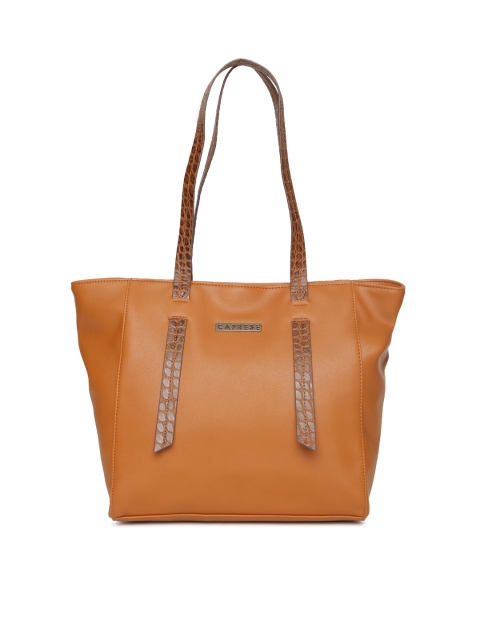 

Caprese Tan Brown Solid Tote Bag
