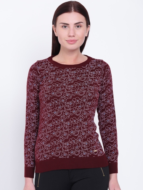 

Park Avenue Woman Maroon Printed Sweater