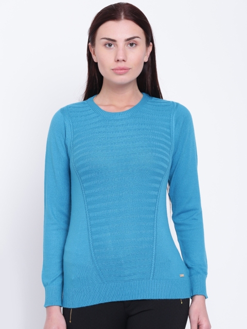

Park Avenue Woman Blue Self Design Sweater