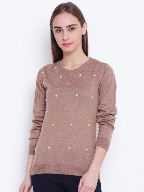 

Park Avenue Woman Brown Embellished Pullover