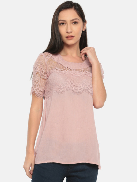 

Park Avenue Women Pink Self Design Top