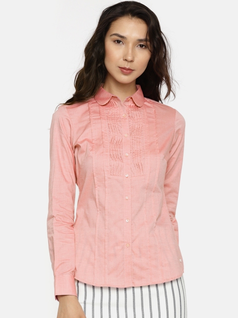 

Park Avenue Woman Pink Regular Fit Solid Semiformal Shirt
