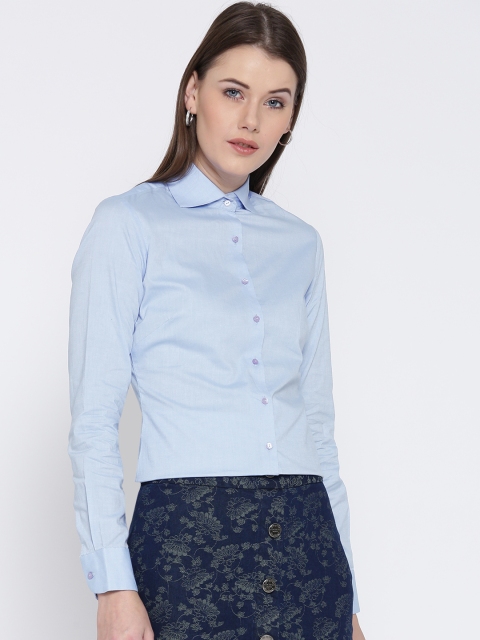 

Park Avenue Women Blue Regular Fit Solid Formal Shirt