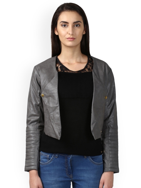 

Park Avenue Women Grey Solid Tailored Jacket