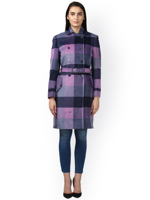 

Park Avenue Women Purple Checked Tailored Jacket