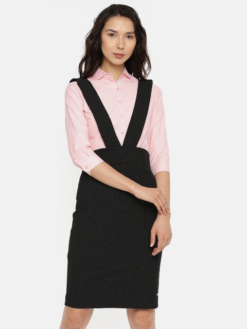 

Park Avenue Woman Black Self Design Pinafore Dress