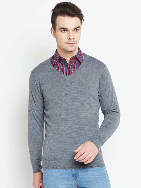 

Allen Solly Men Grey Melange Solid Woollen Sweater