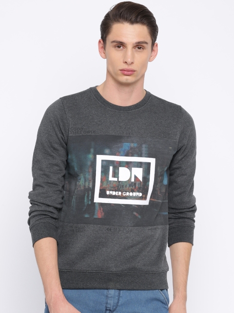 

Allen Solly Sport Men Charcoal Grey Printed Sweatshirt