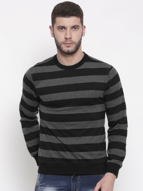 

Allen Solly Men Black & Grey Striped Sweatshirt