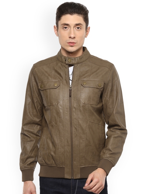

Allen Solly Men Brown Solid Biker Jacket