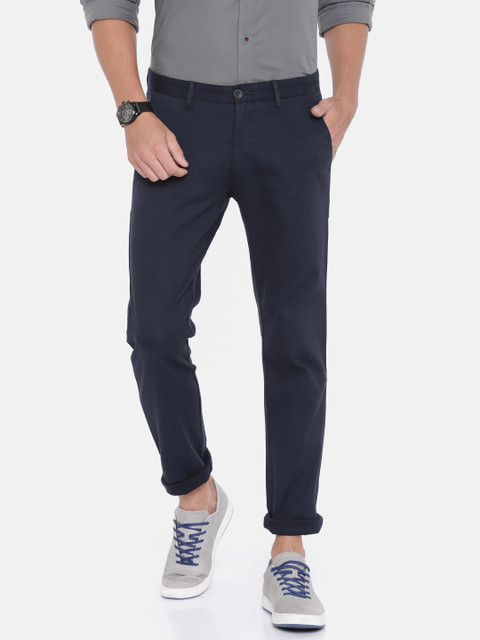 

Allen Solly Men Navy Blue Smart Slim Fit Solid Regular Trousers