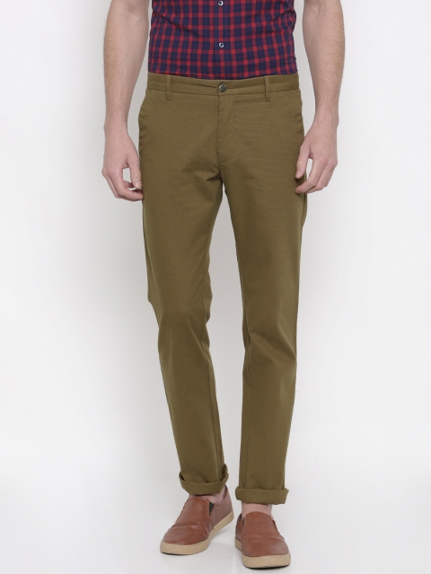 

Allen Solly Men Khaki Custom Fit Solid Regular Trousers
