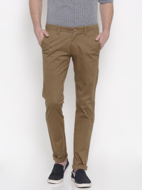 

Allen Solly Men Khaki Smart Slim Fit Solid Chinos