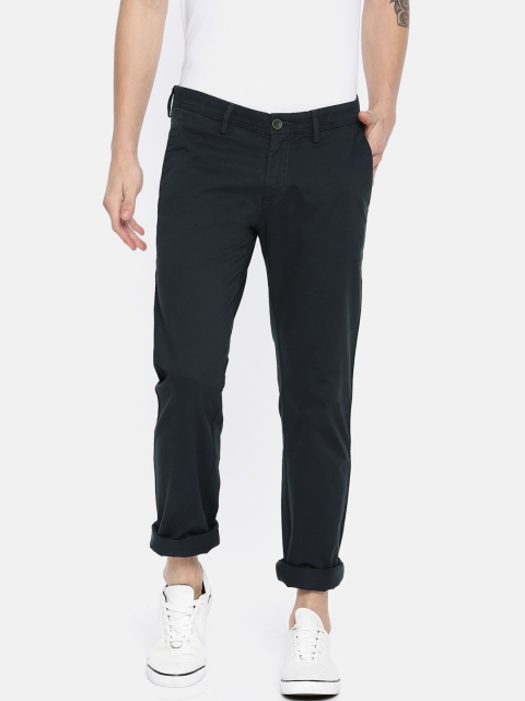 

Allen Solly Men Navy Blue Smart Slim Fit Solid Regular Trousers