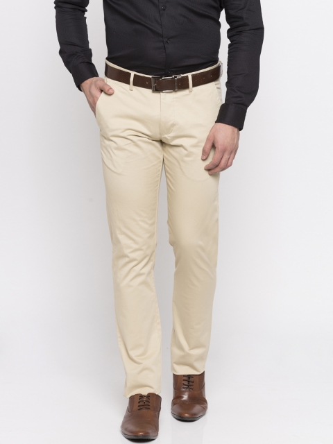 

Allen Solly Men Beige Smart Slim Fit Solid Regular Trousers