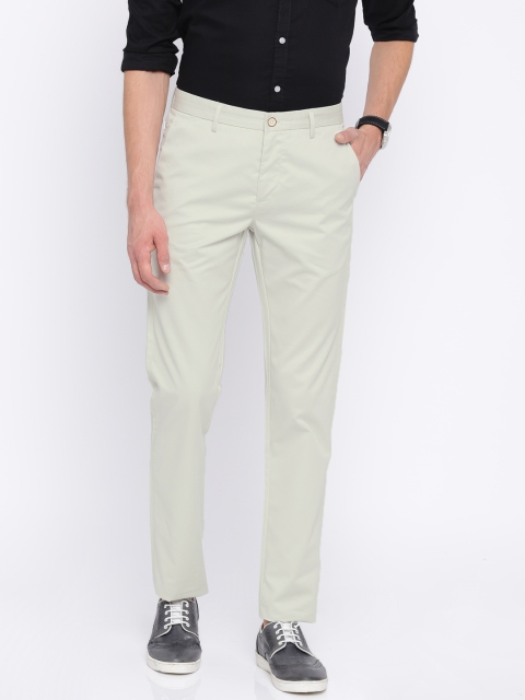 

Allen Solly Men Off-White Custom Regular Fit Solid Trousers