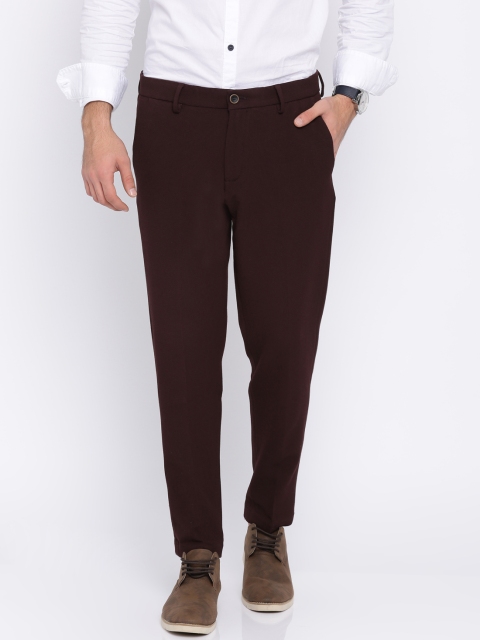 

Allen Solly Sport Men Maroon Regular Fit Self Design Regular Trousers