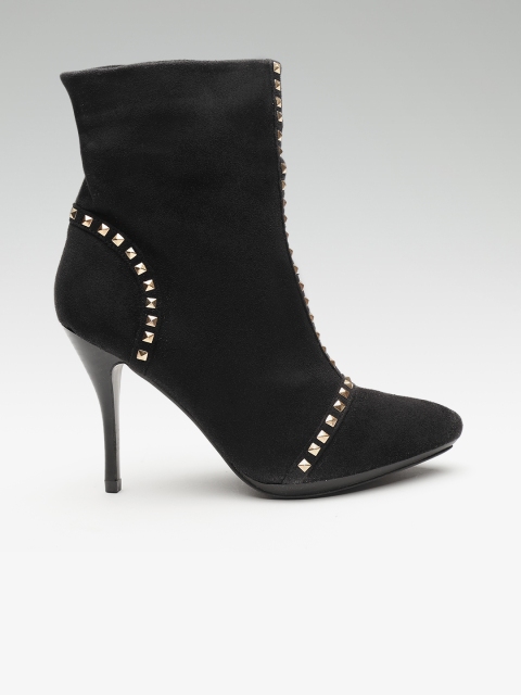 

Carlton London Women Black Studded Heeled Boots