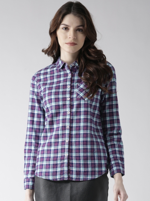 

Harvard Women Multicoloured Regular Fit Checked Casual Shirt, Multi