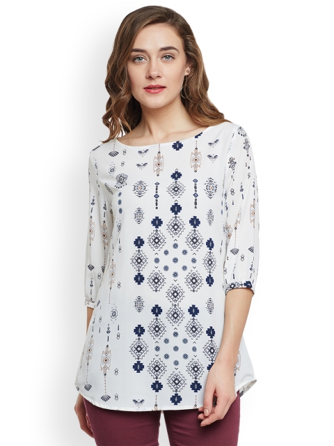 

Ruhaans Women White Printed Top