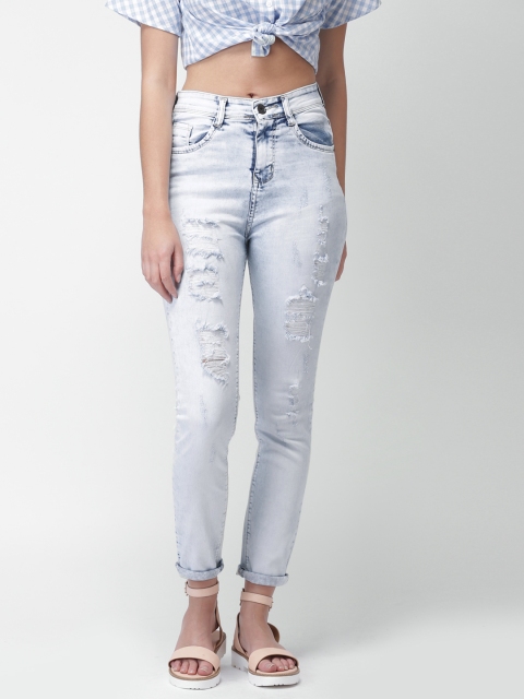 

20Dresses Women Blue Slim Fit High-Rise Mildly Distressed Stretchable Jeans