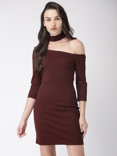 

20Dresses Women Maroon Solid Sheath Dress