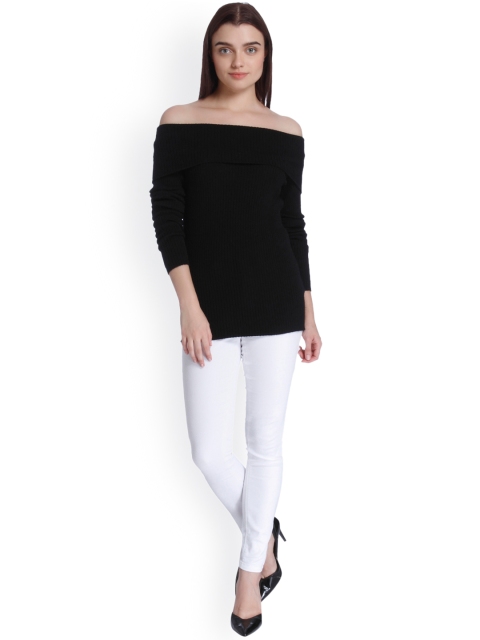 

Vero Moda Women Black Solid Bardot Top