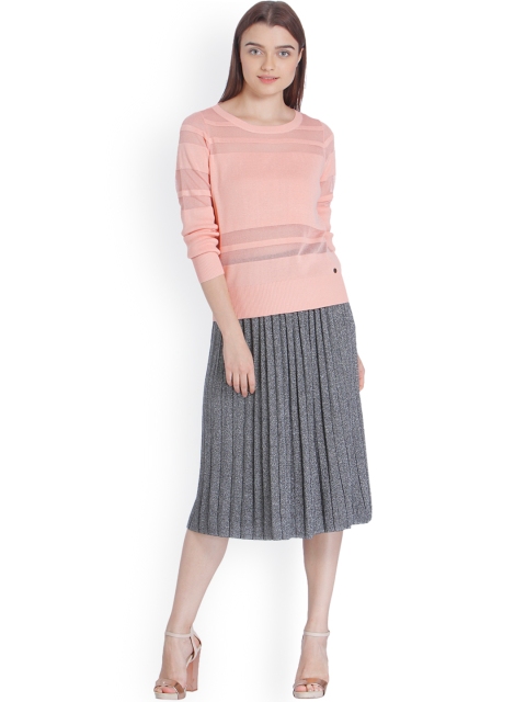 

Vero Moda Women Pink Self Design Pullover