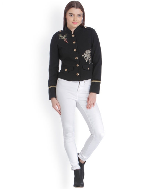 

Vero Moda Women Black Self Design Tailored Jacket